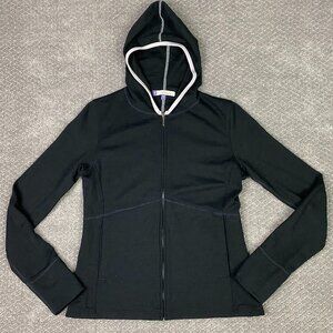 Ibex Hoodie Women's Small Black Full Zip 100% Merino Wool